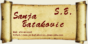 Sanja Bataković vizit kartica